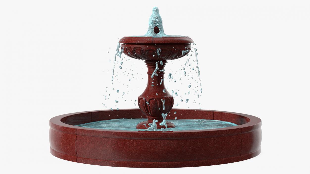 3D model Classic Garden Fountain Red for 3D Print