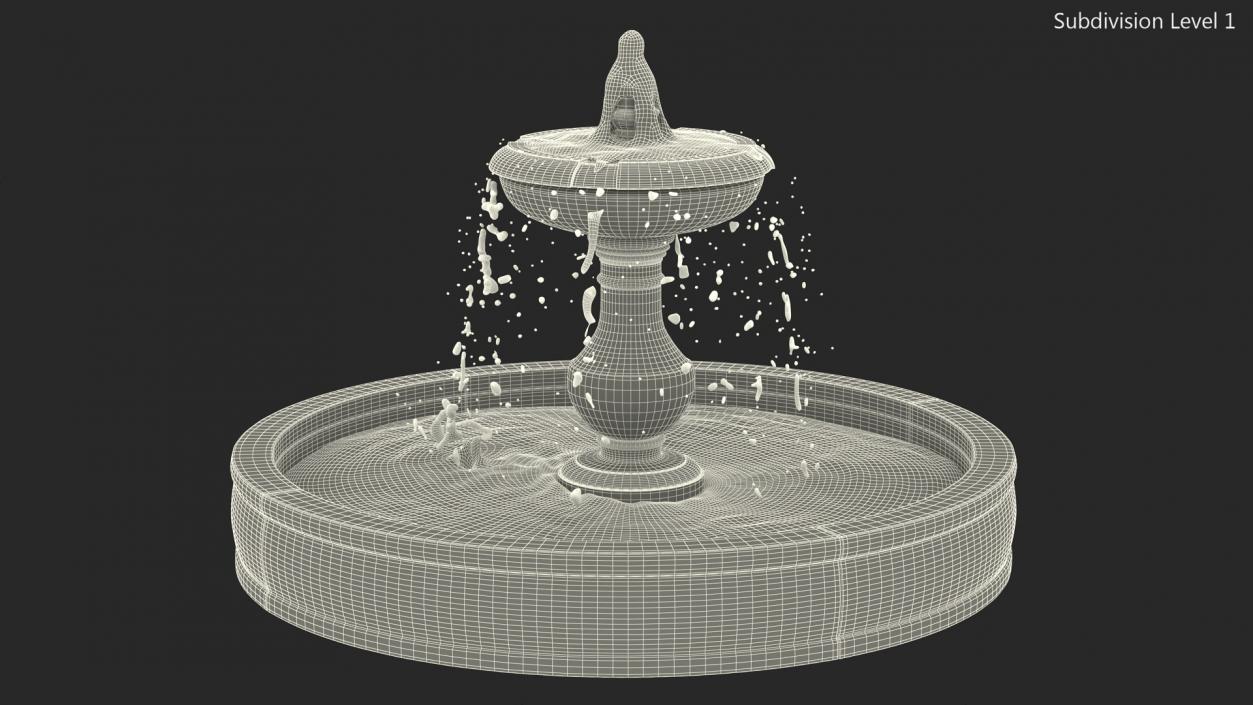 3D model Classic Garden Fountain Red for 3D Print