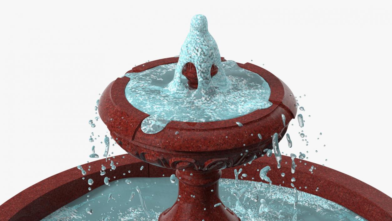 3D model Classic Garden Fountain Red for 3D Print