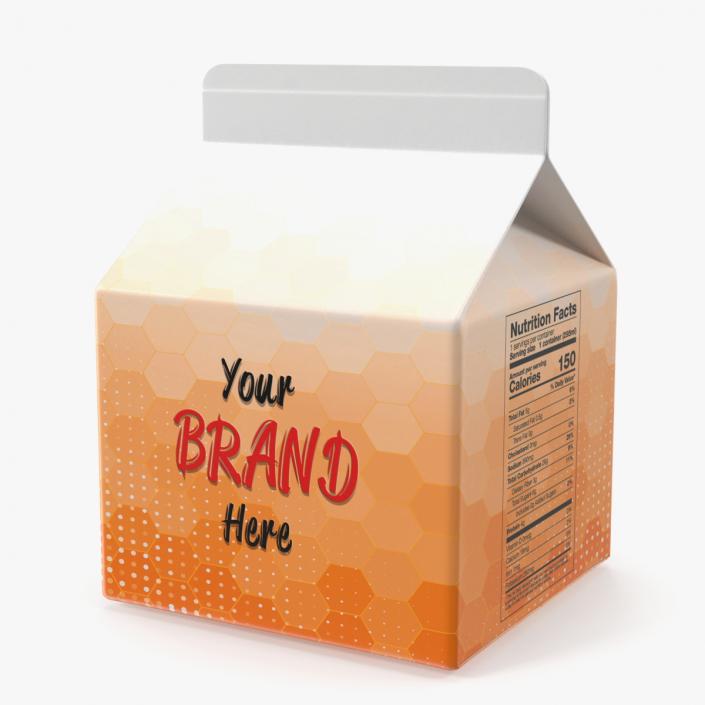 3D Gable Top Carton Package Mockup Orange model