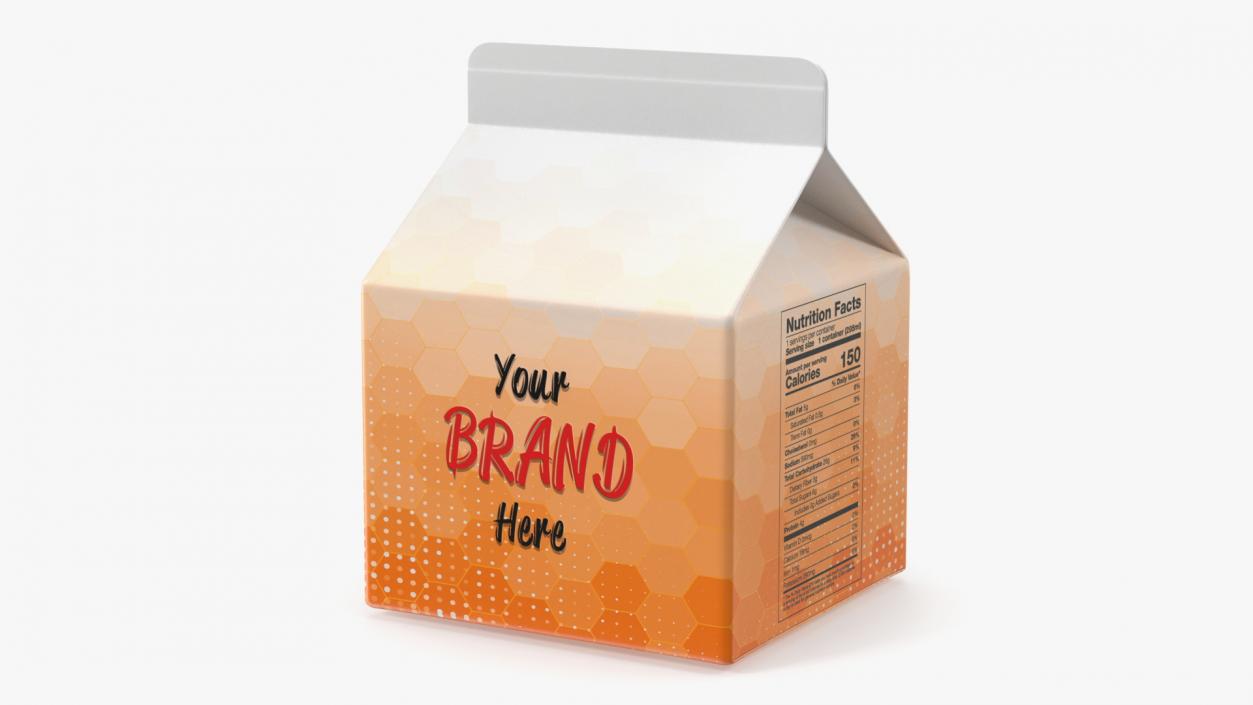 3D Gable Top Carton Package Mockup Orange model