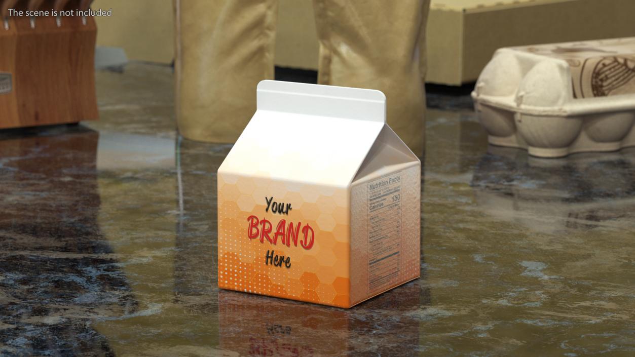 3D Gable Top Carton Package Mockup Orange model