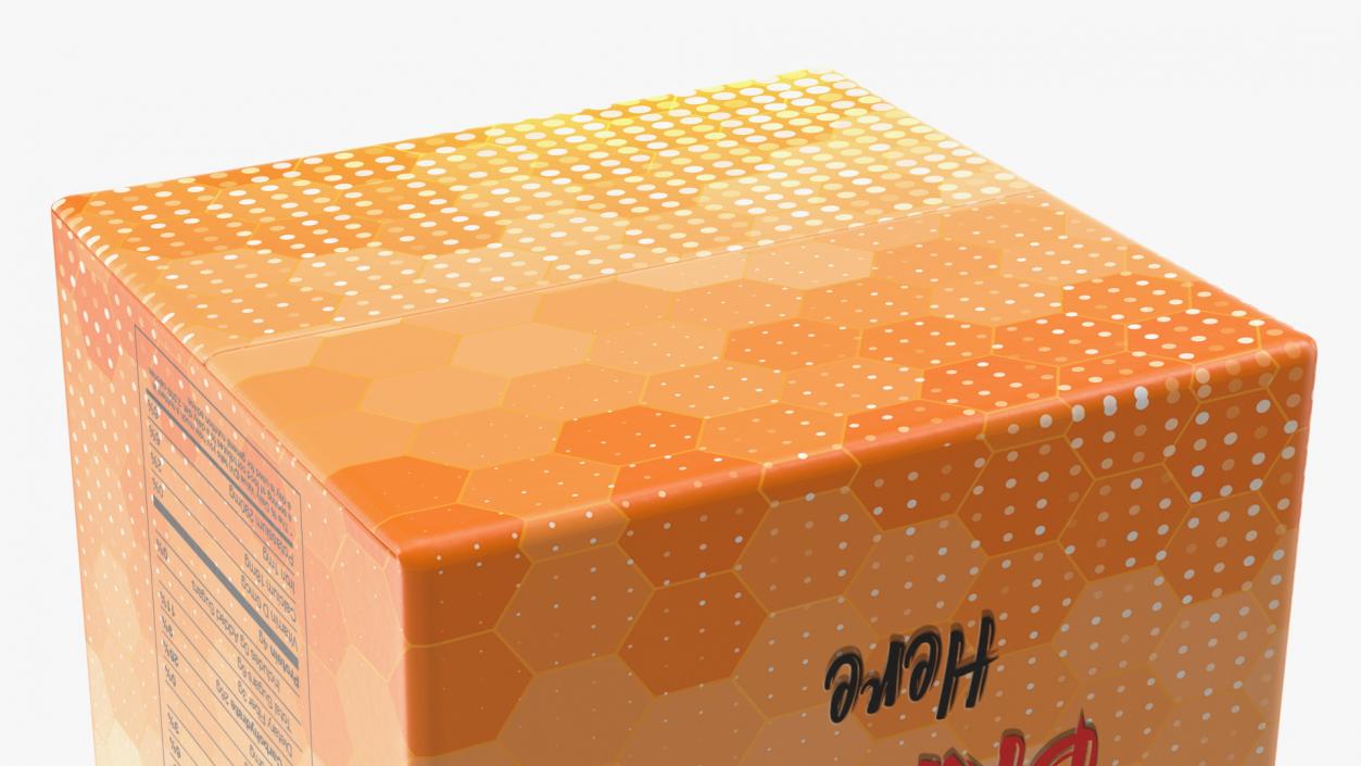 3D Gable Top Carton Package Mockup Orange model