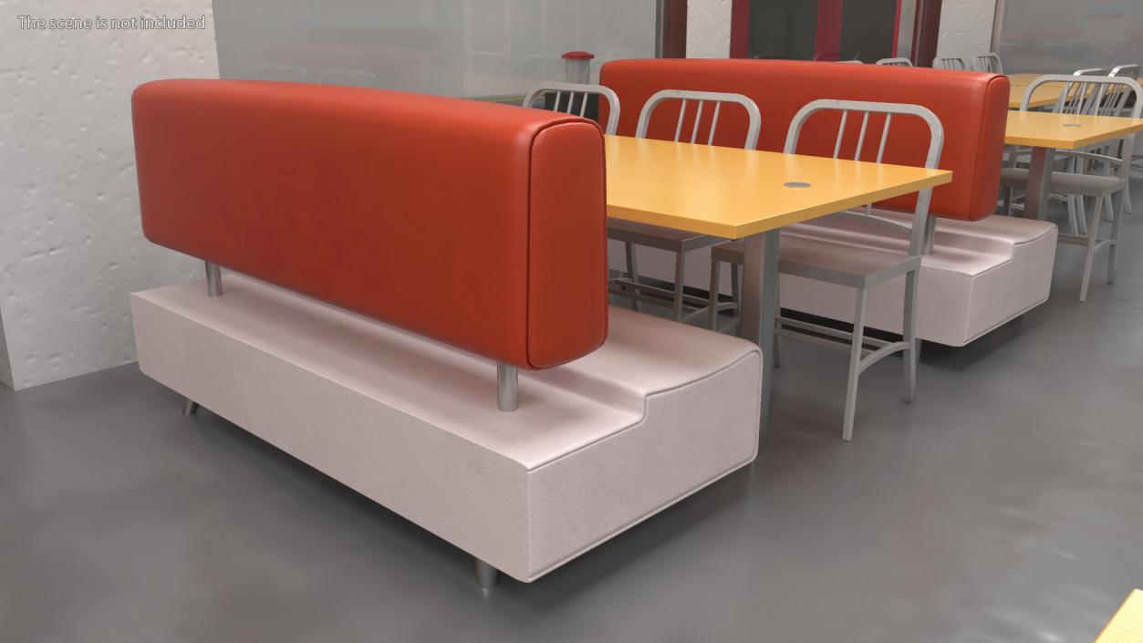 Fast Food Table and Seating 3D