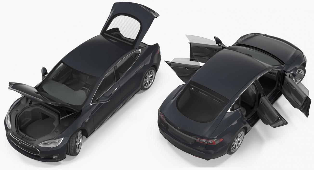 3D Tesla Model S 60 2015 Rigged model