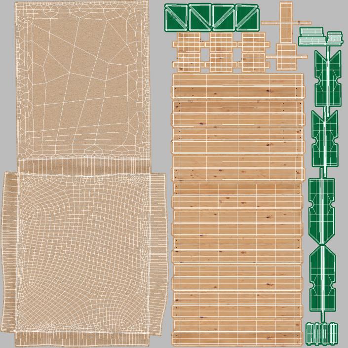 Wood Sandpit with Storage Box 3D model