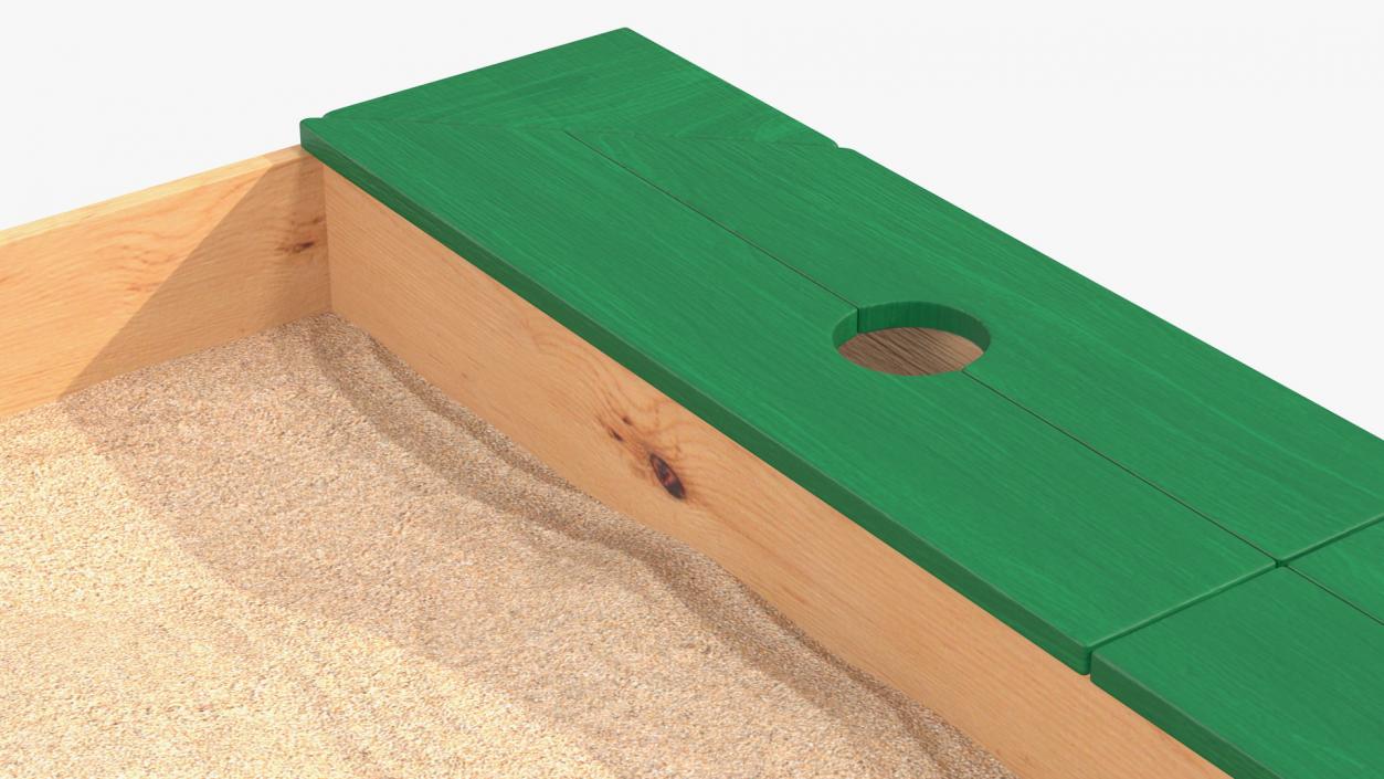 Wood Sandpit with Storage Box 3D model