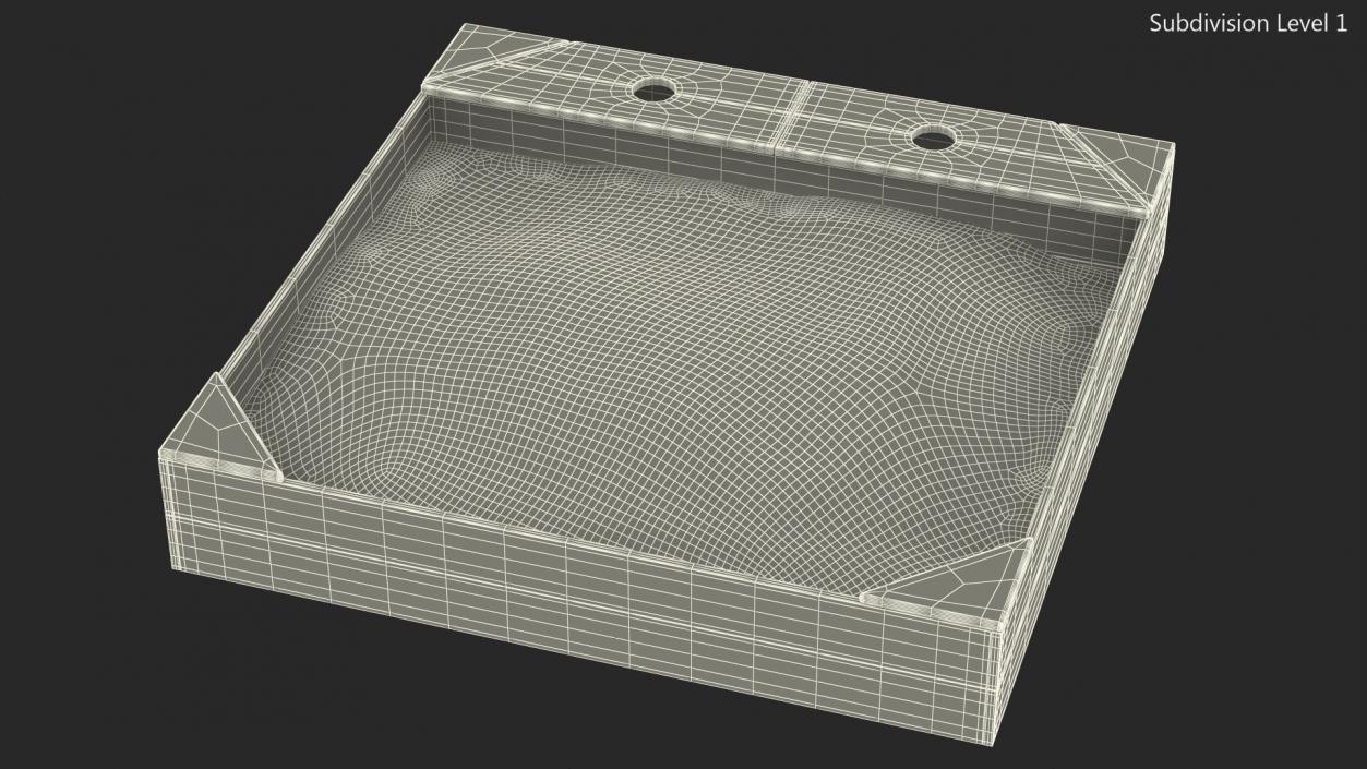 Wood Sandpit with Storage Box 3D model