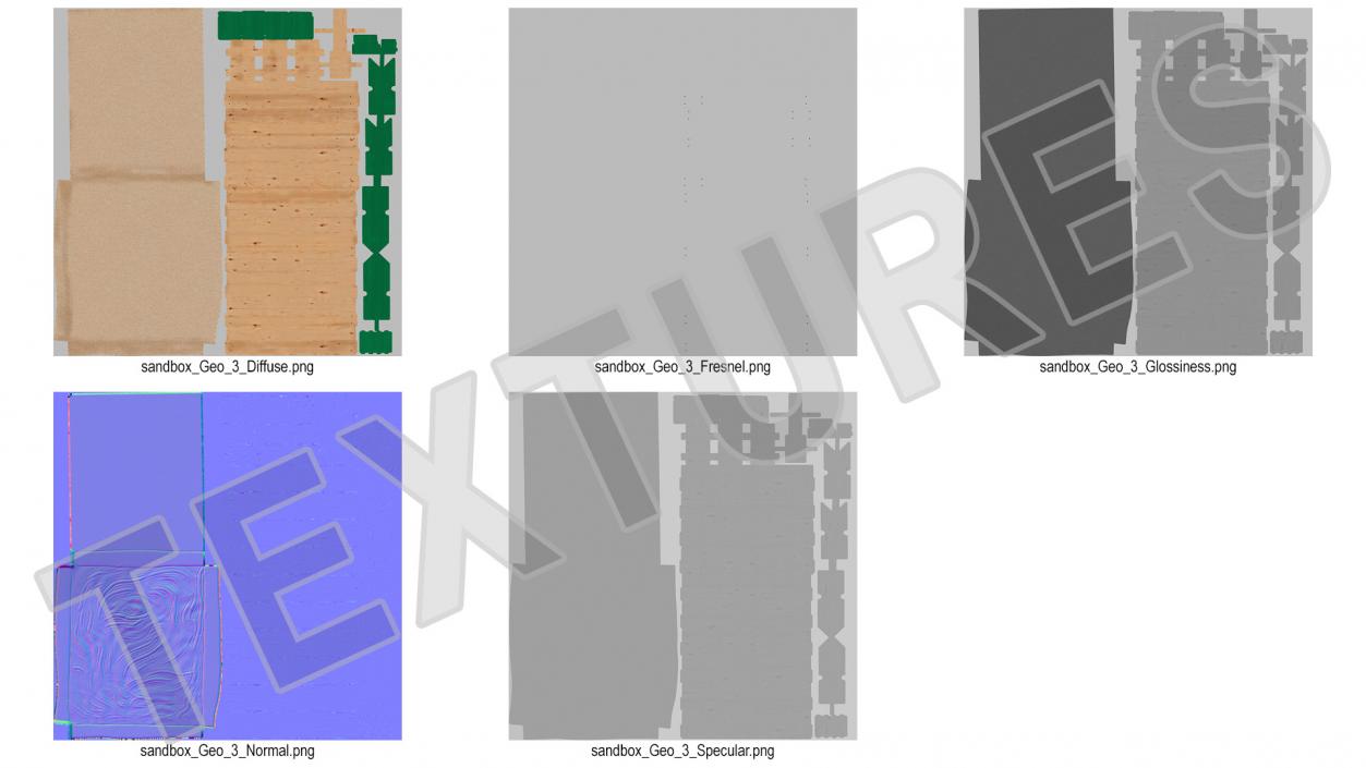 Wood Sandpit with Storage Box 3D model