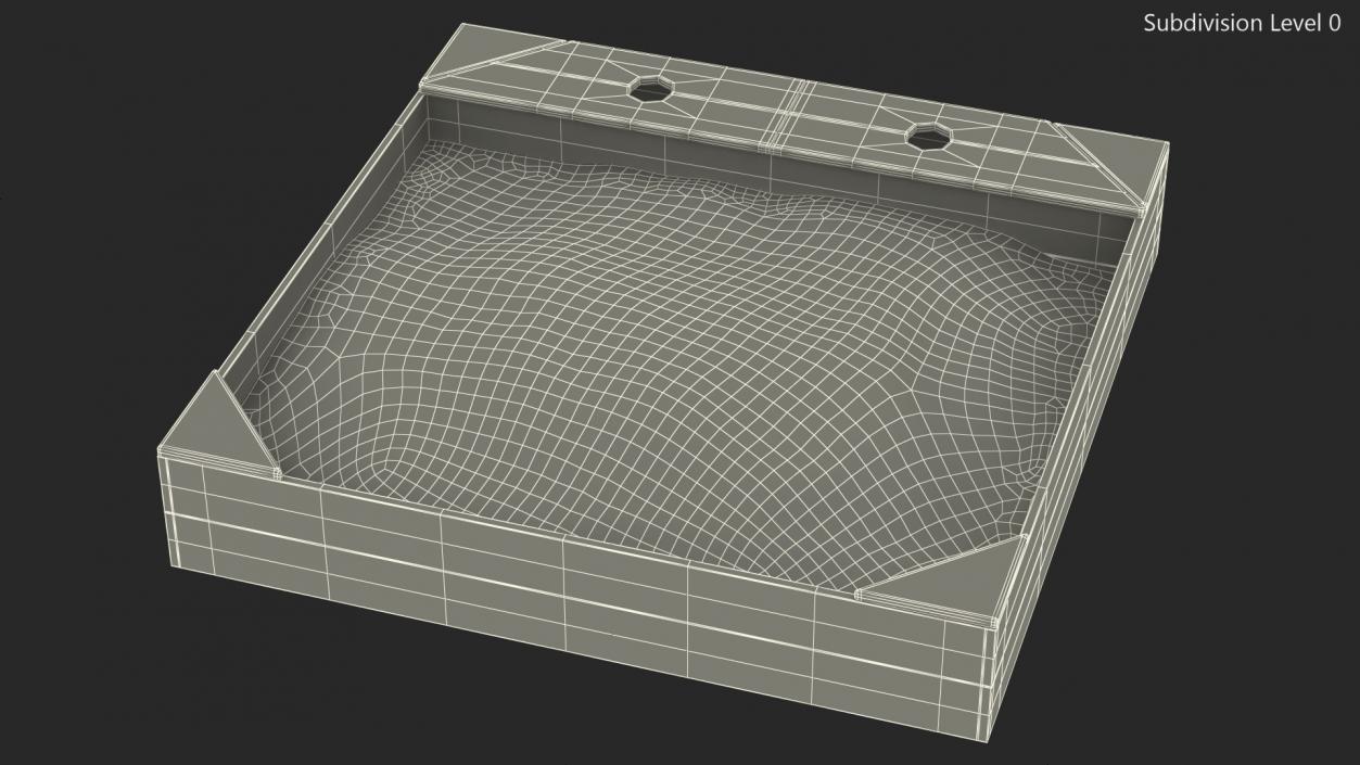 Wood Sandpit with Storage Box 3D model