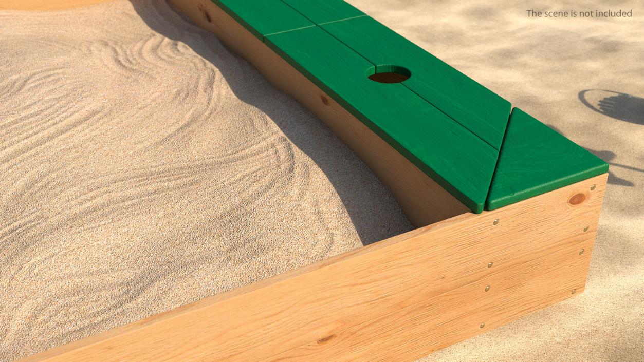 Wood Sandpit with Storage Box 3D model