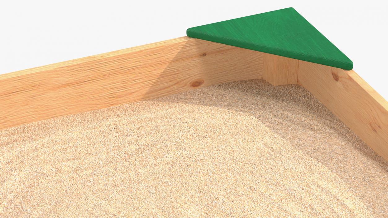 Wood Sandpit with Storage Box 3D model