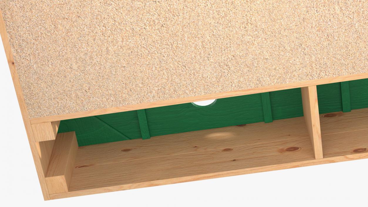 Wood Sandpit with Storage Box 3D model