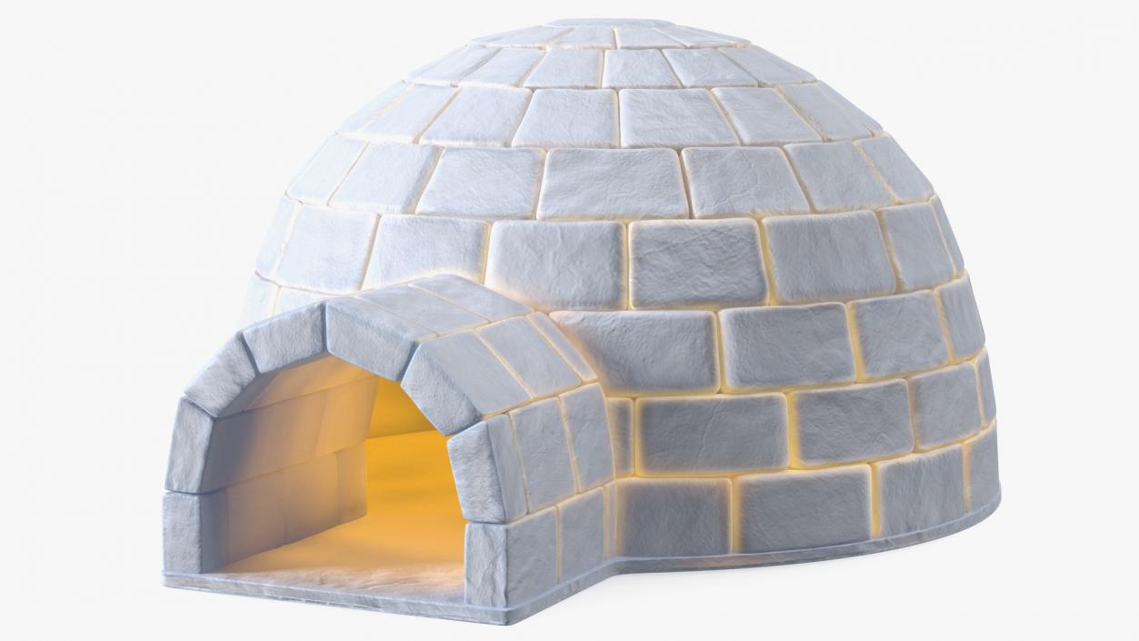 3D Eskimos Igloo Glows at Night model