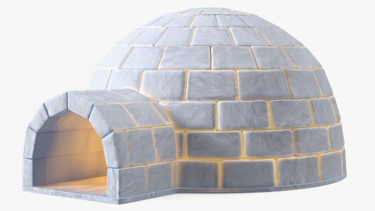 3D Eskimos Igloo Glows at Night model