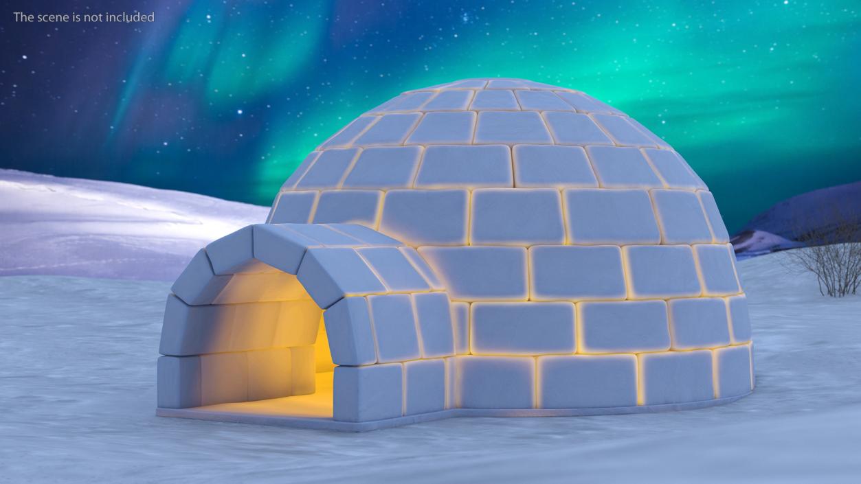 3D Eskimos Igloo Glows at Night model