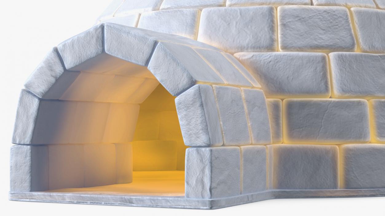 3D Eskimos Igloo Glows at Night model