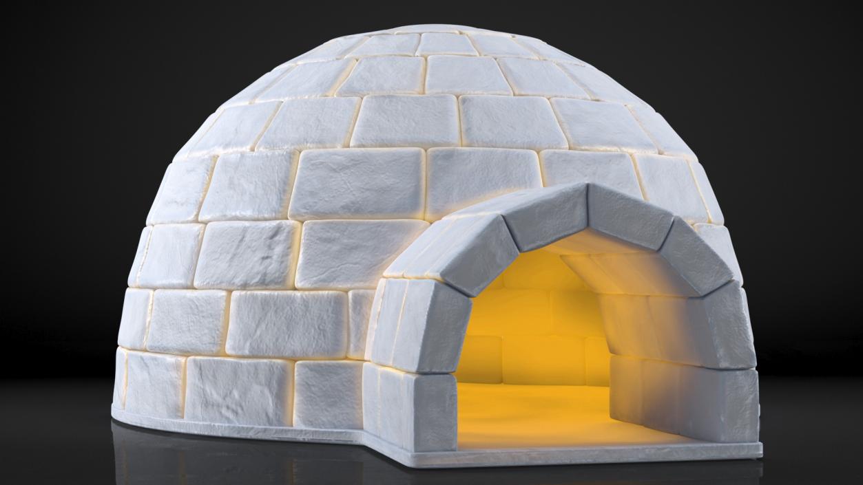 3D Eskimos Igloo Glows at Night model