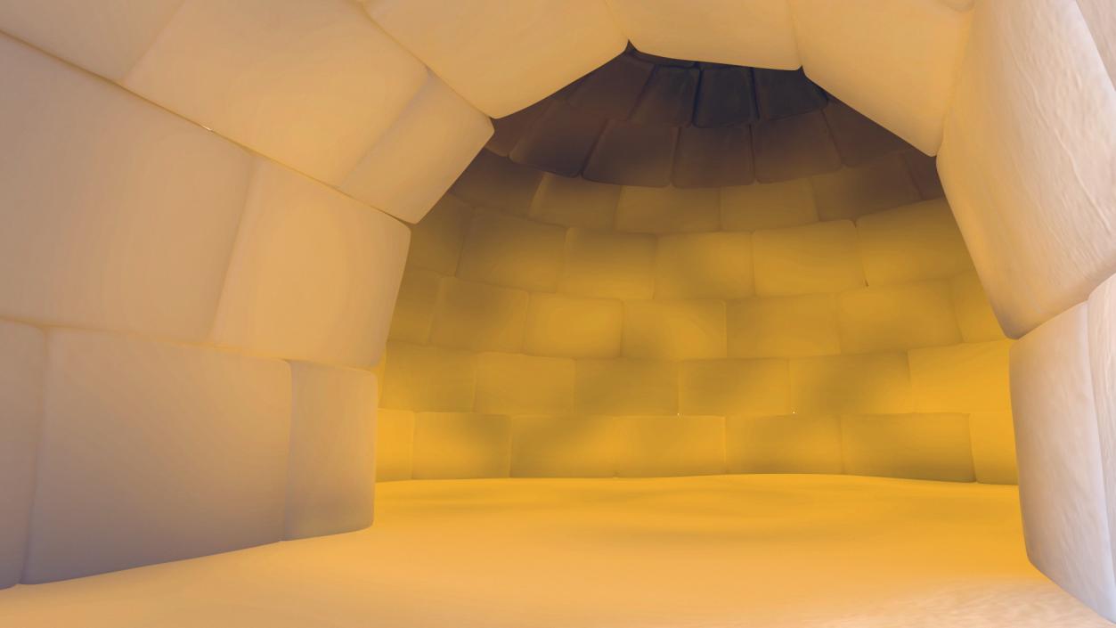 3D Eskimos Igloo Glows at Night model