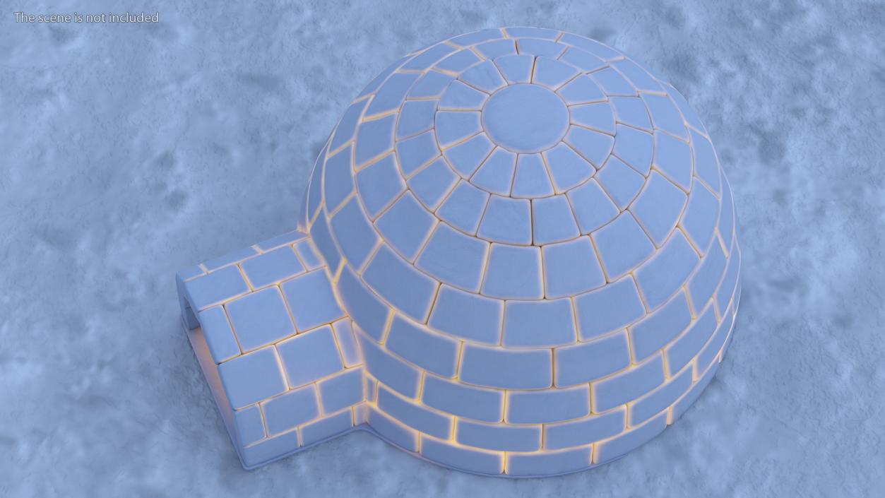 3D Eskimos Igloo Glows at Night model