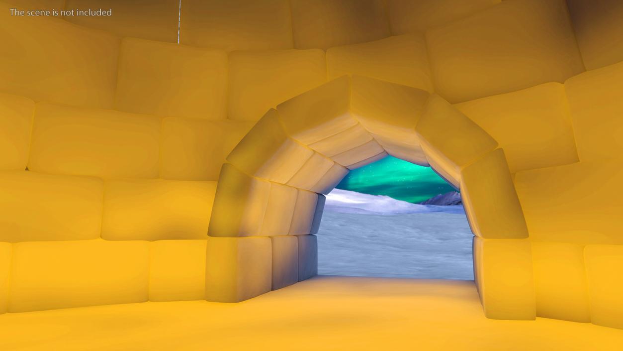 3D Eskimos Igloo Glows at Night model