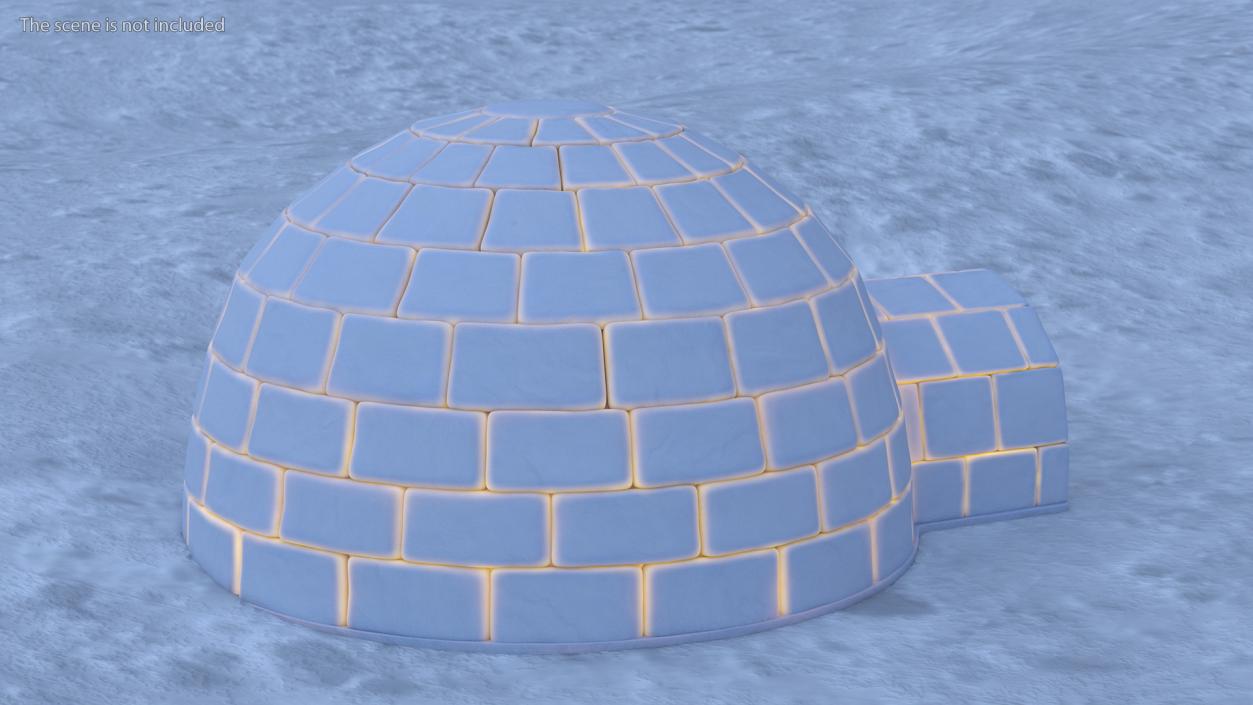 3D Eskimos Igloo Glows at Night model