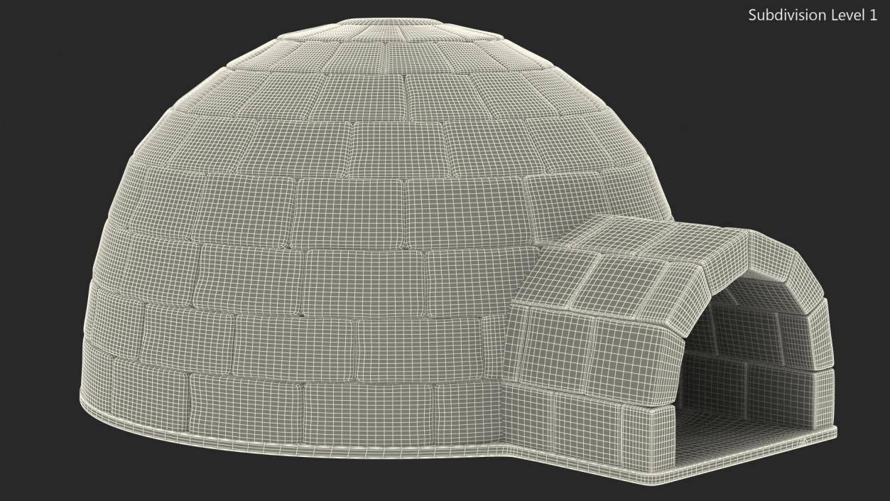 3D Eskimos Igloo Glows at Night model