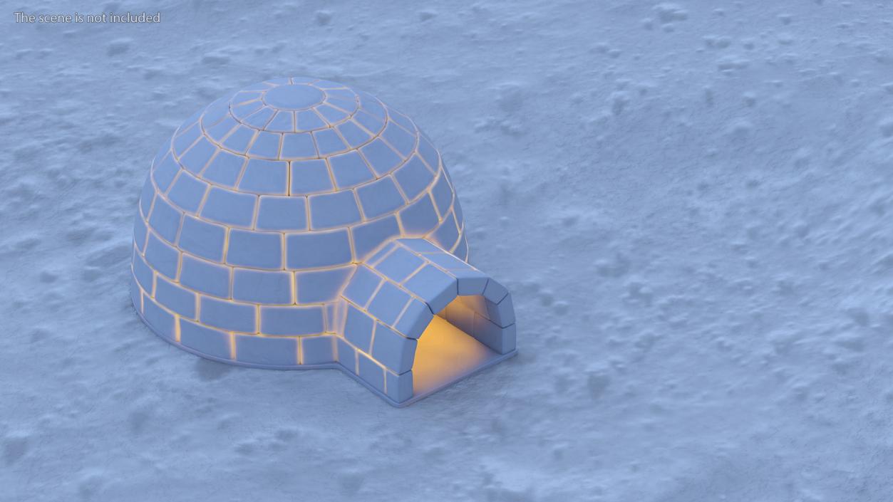 3D Eskimos Igloo Glows at Night model