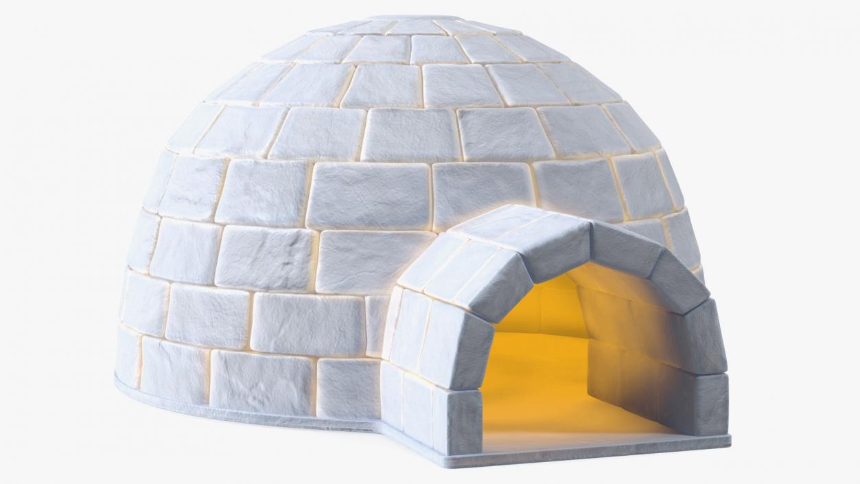 3D Eskimos Igloo Glows at Night model