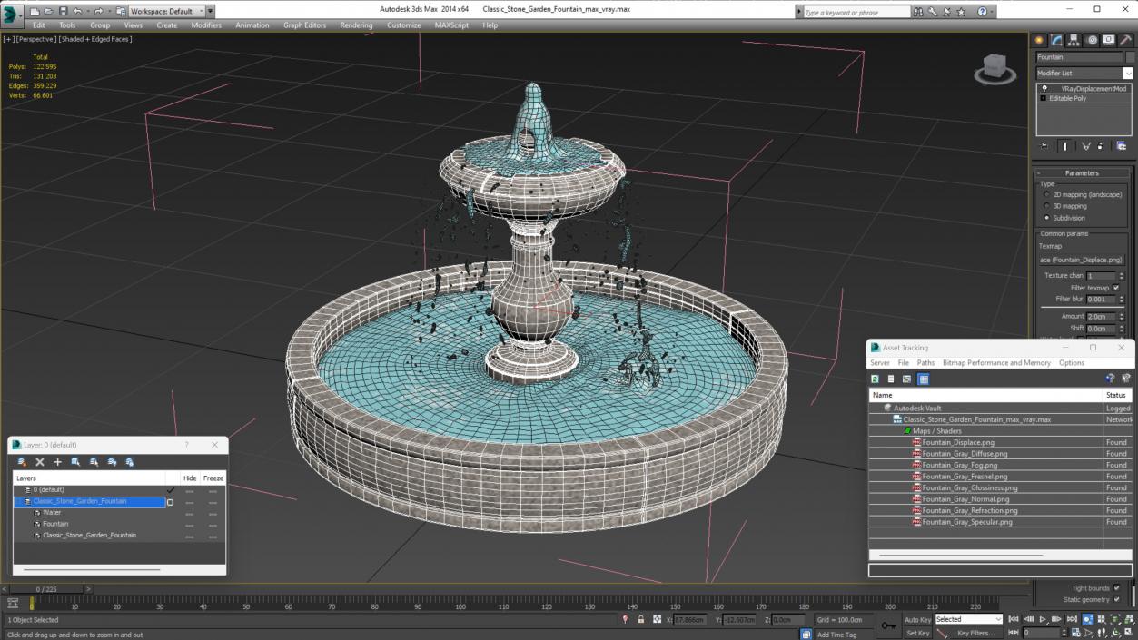 Classic Stone Garden Fountain for 3D Print 3D