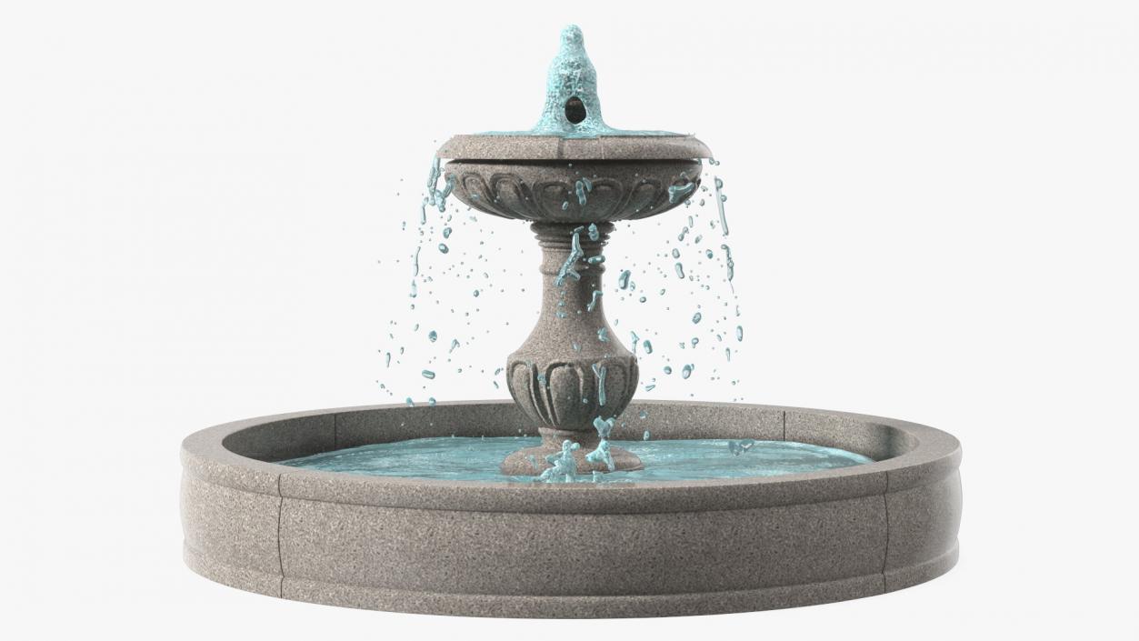 Classic Stone Garden Fountain for 3D Print 3D