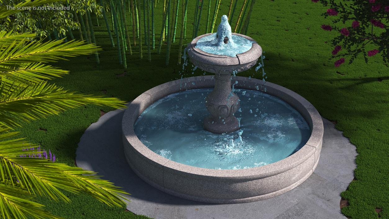 Classic Stone Garden Fountain for 3D Print 3D