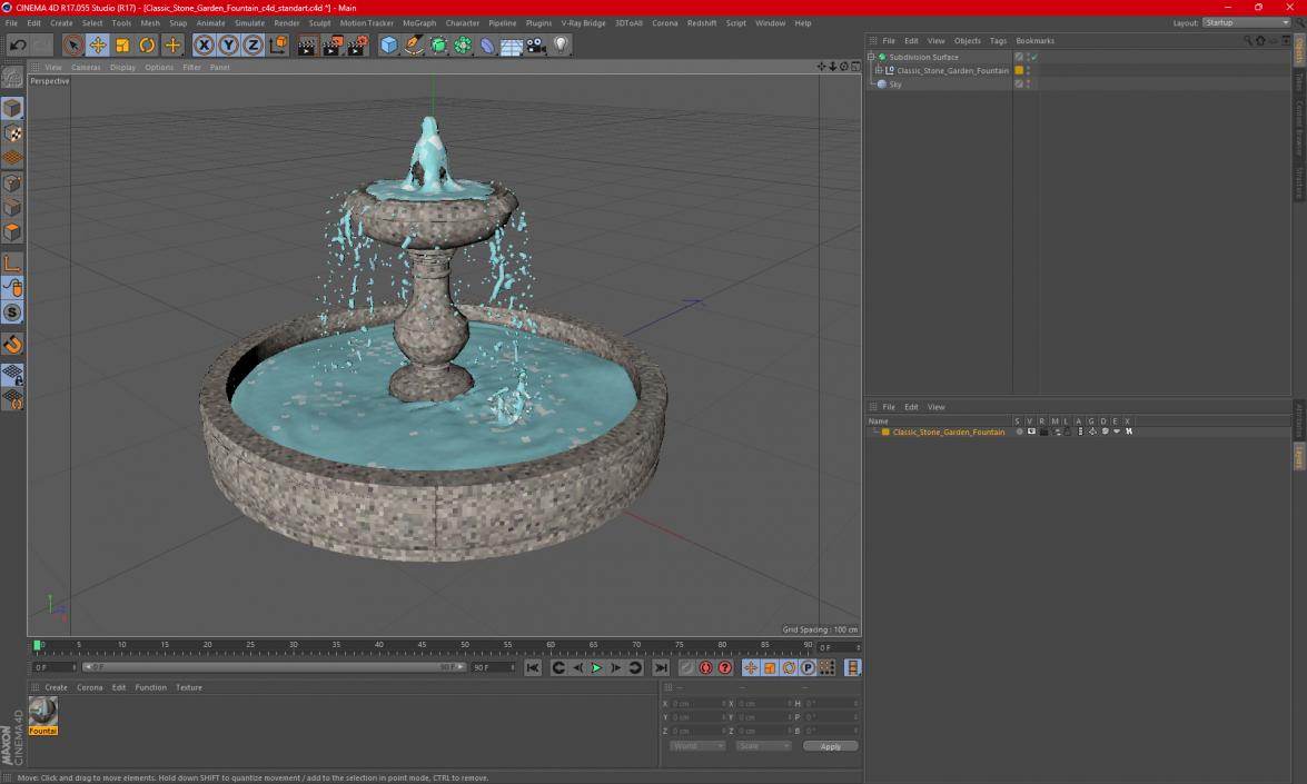 Classic Stone Garden Fountain for 3D Print 3D