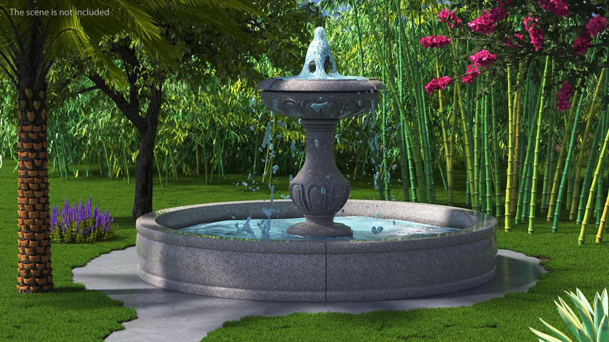 Classic Stone Garden Fountain for 3D Print 3D