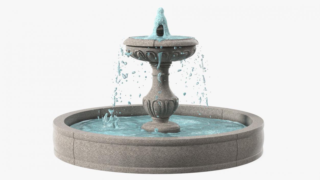 Classic Stone Garden Fountain for 3D Print 3D