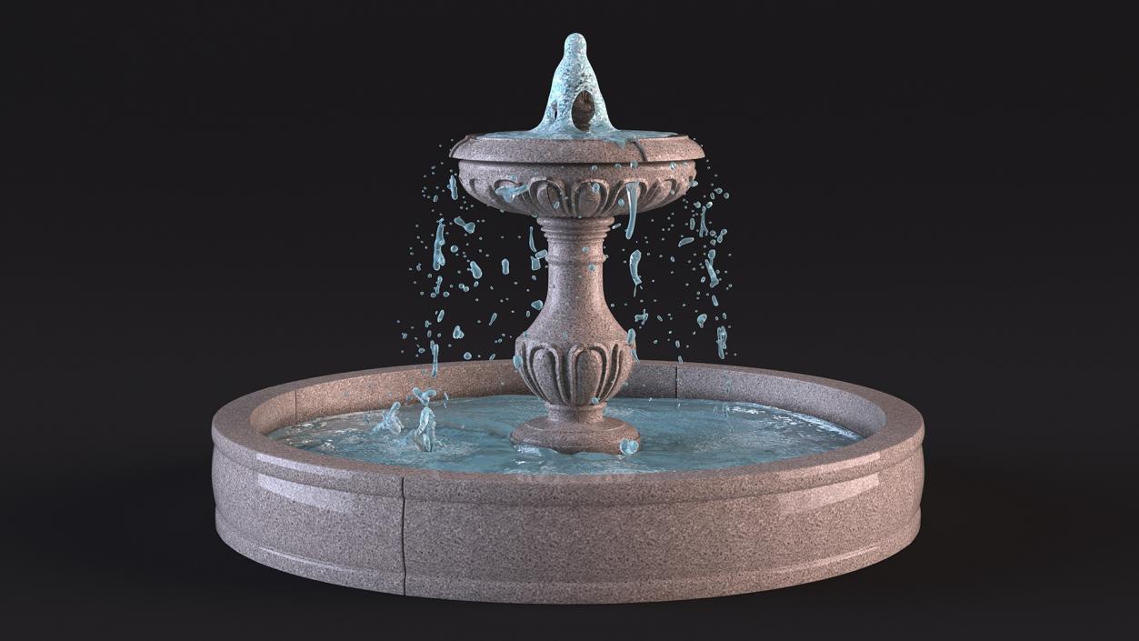 Classic Stone Garden Fountain for 3D Print 3D