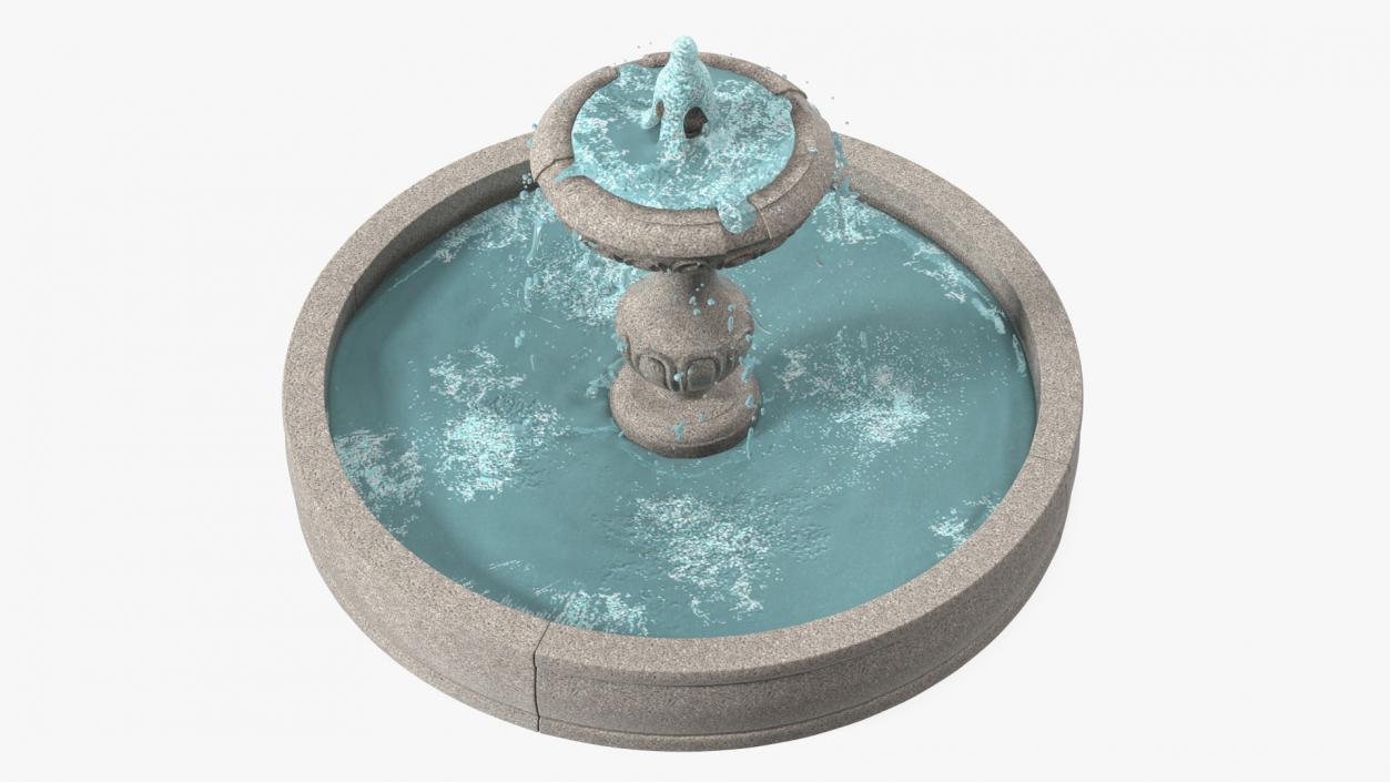 Classic Stone Garden Fountain for 3D Print 3D