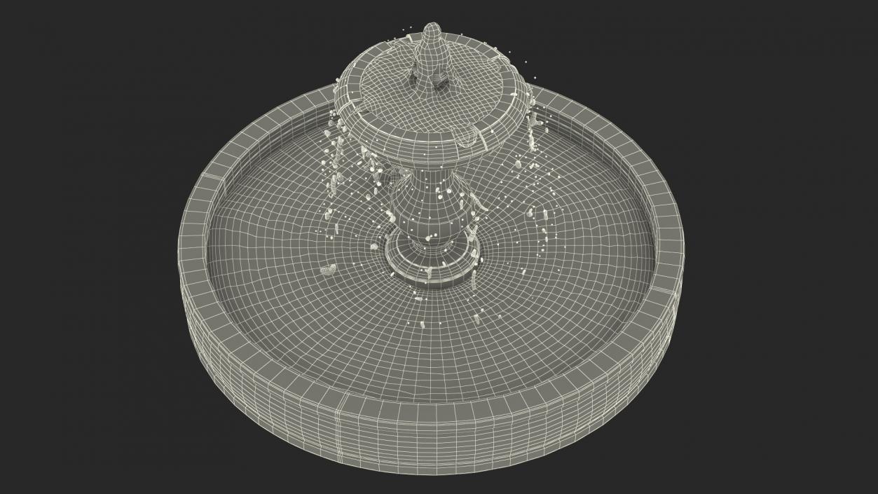 Classic Stone Garden Fountain for 3D Print 3D