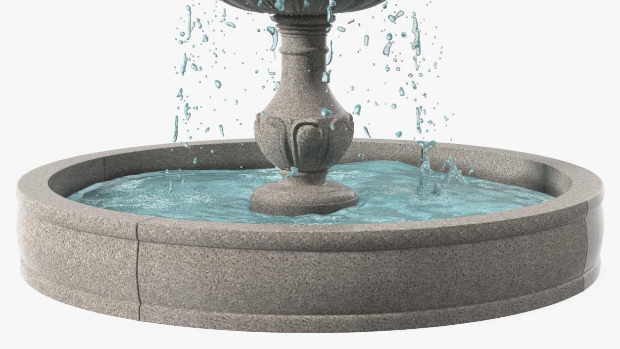 Classic Stone Garden Fountain for 3D Print 3D