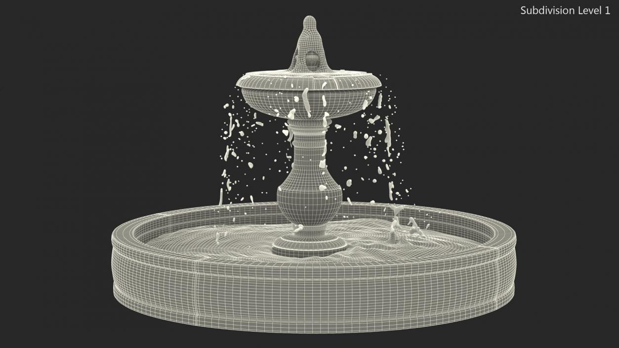 Classic Stone Garden Fountain for 3D Print 3D