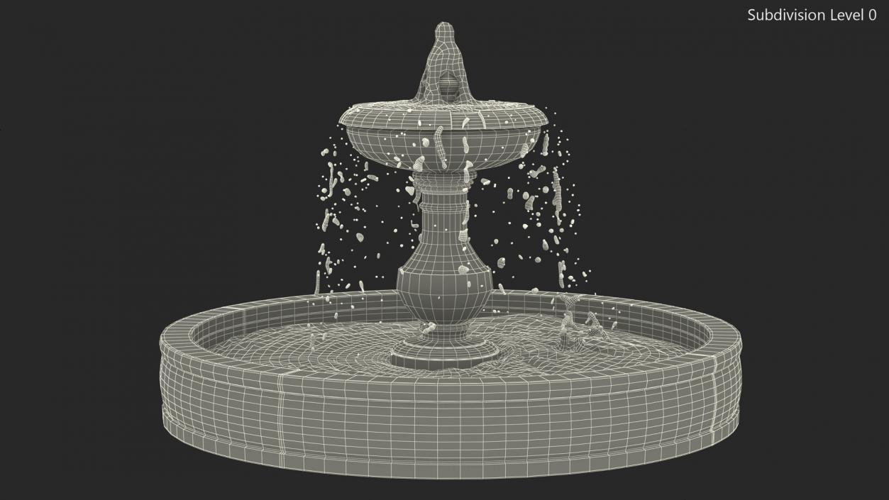 Classic Stone Garden Fountain for 3D Print 3D