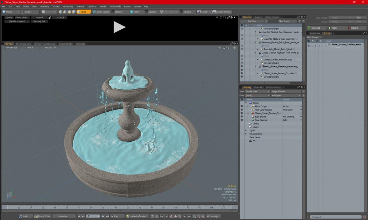 Classic Stone Garden Fountain for 3D Print 3D