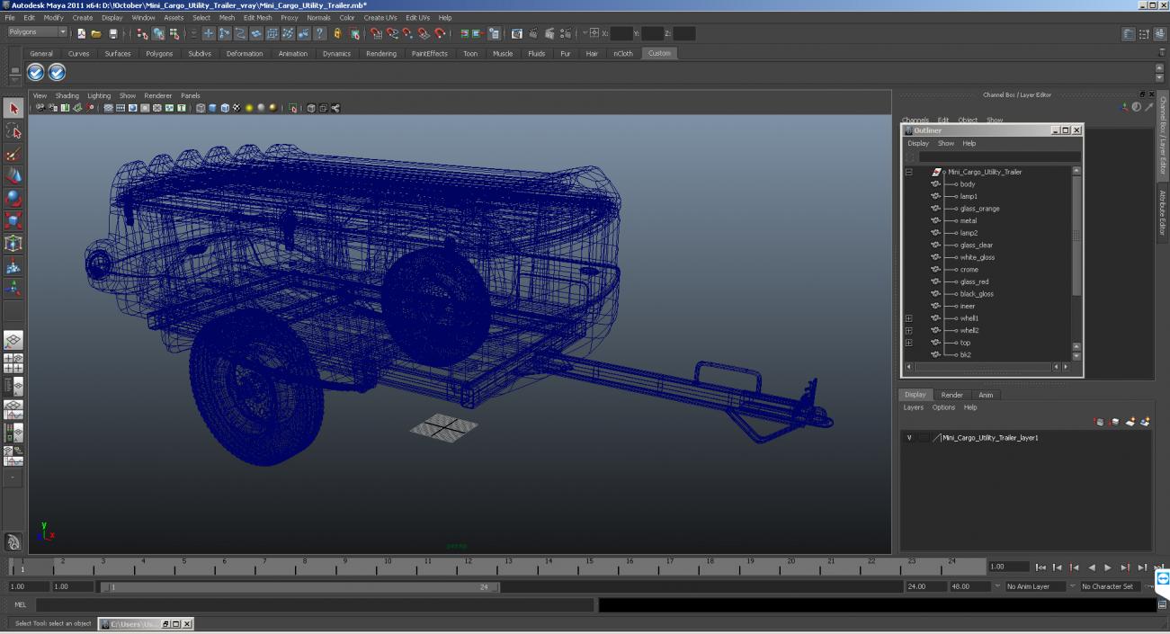 3D Mini Cargo Utility Trailer