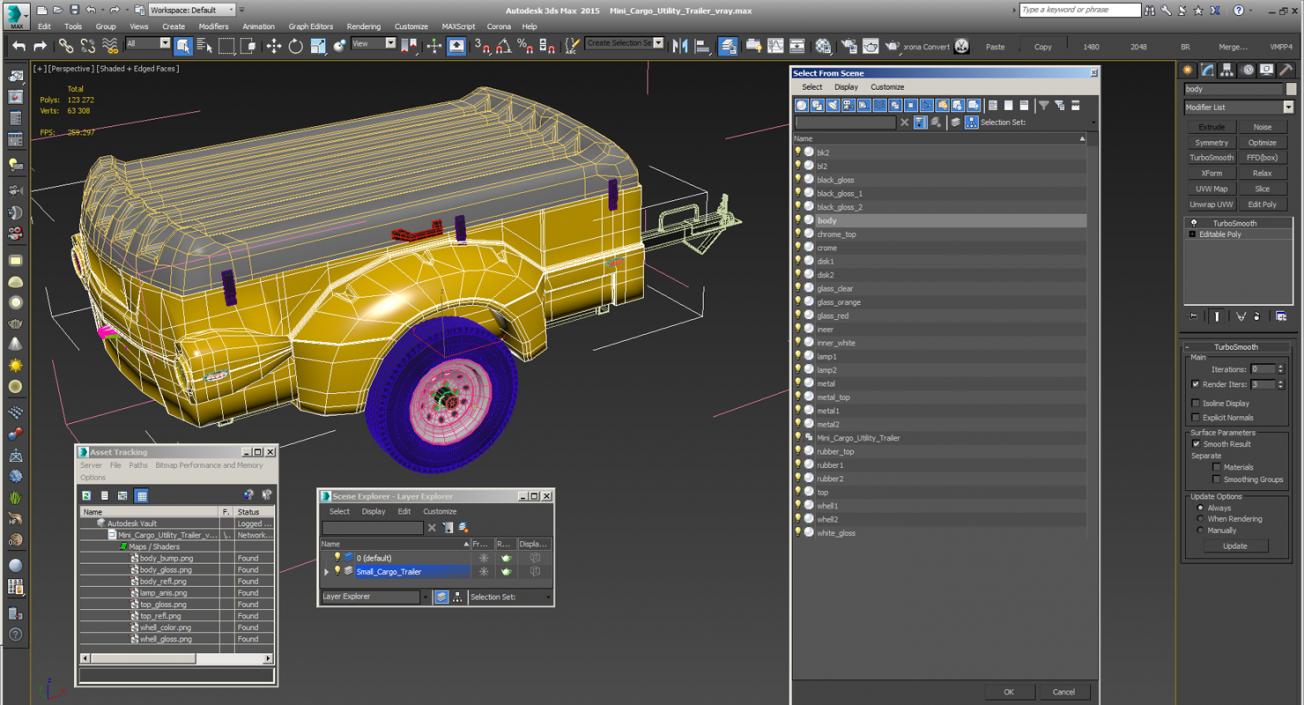 3D Mini Cargo Utility Trailer