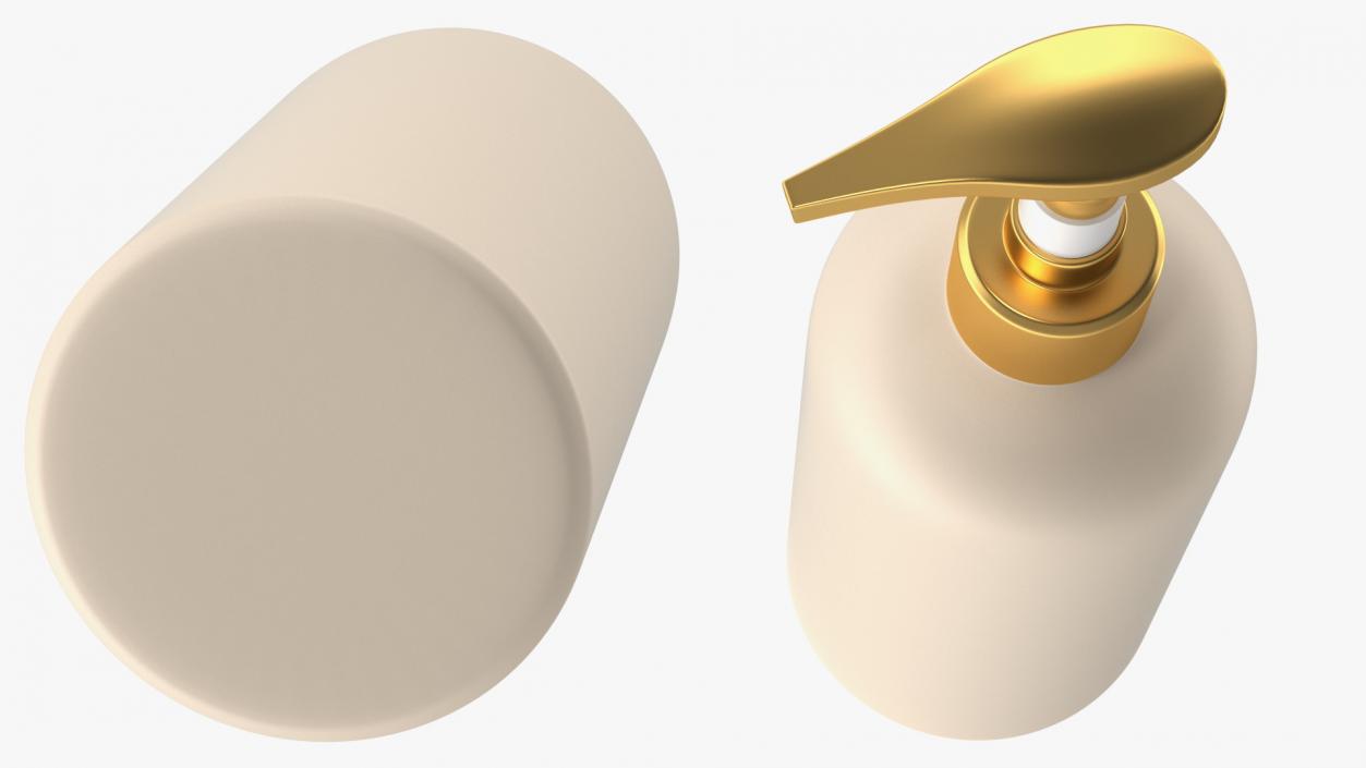 3D model Gold Cosmetic Pump Bottle