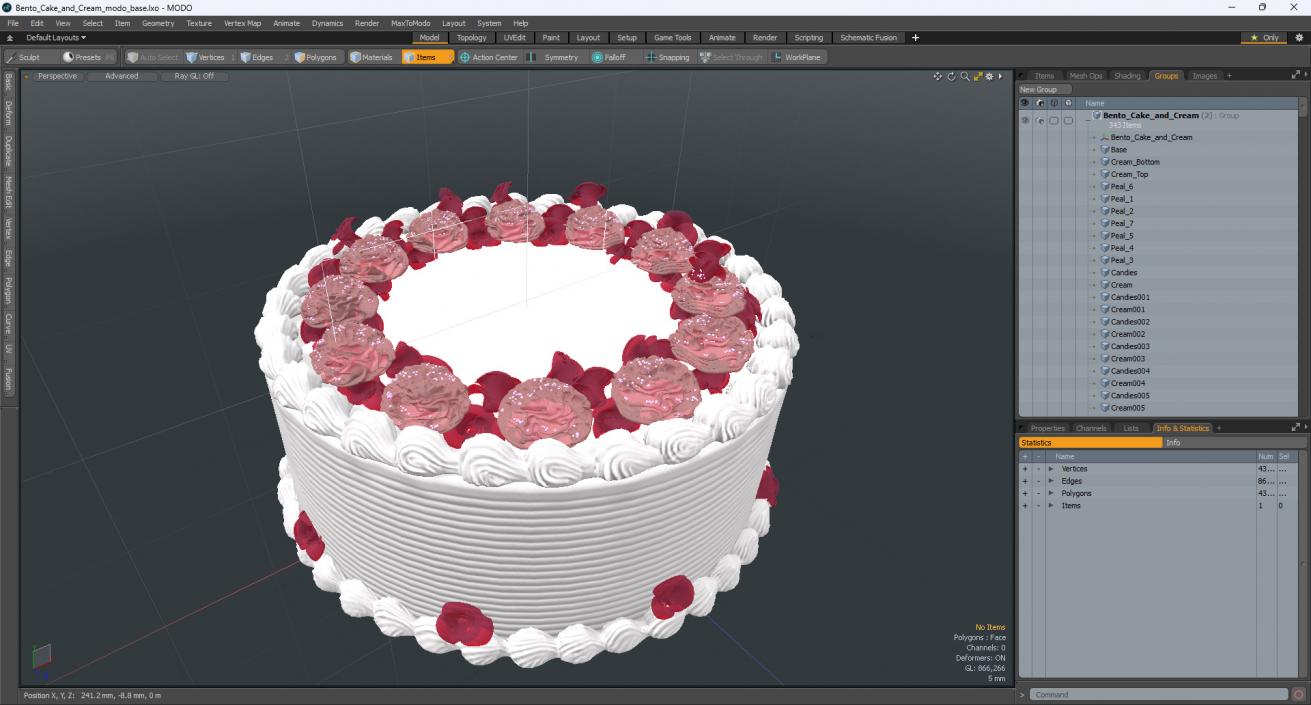 Cream Cake Sweet Dessert 3D model