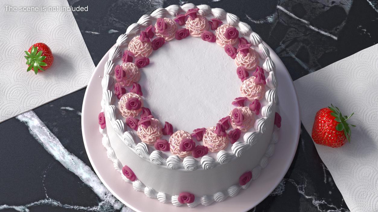 Cream Cake Sweet Dessert 3D model