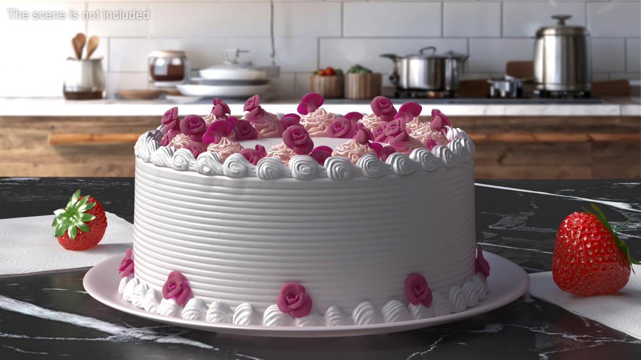 Cream Cake Sweet Dessert 3D model