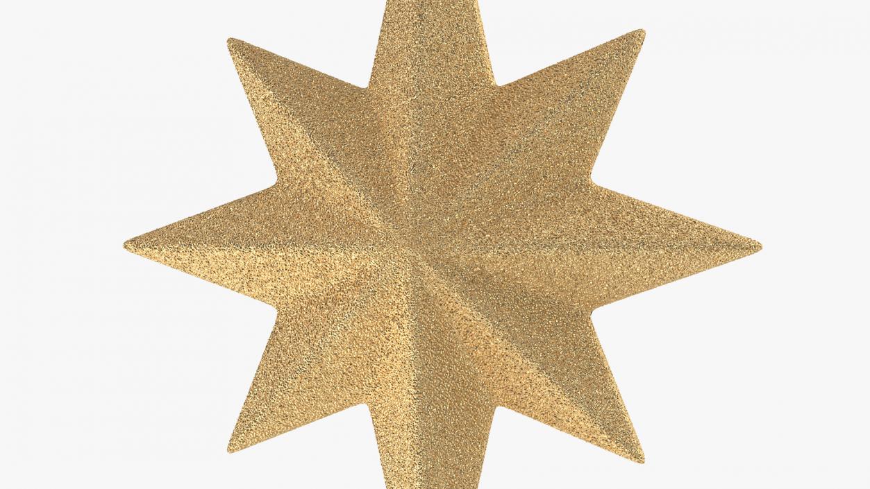 3D Golden Star Christmas Tree Topper model