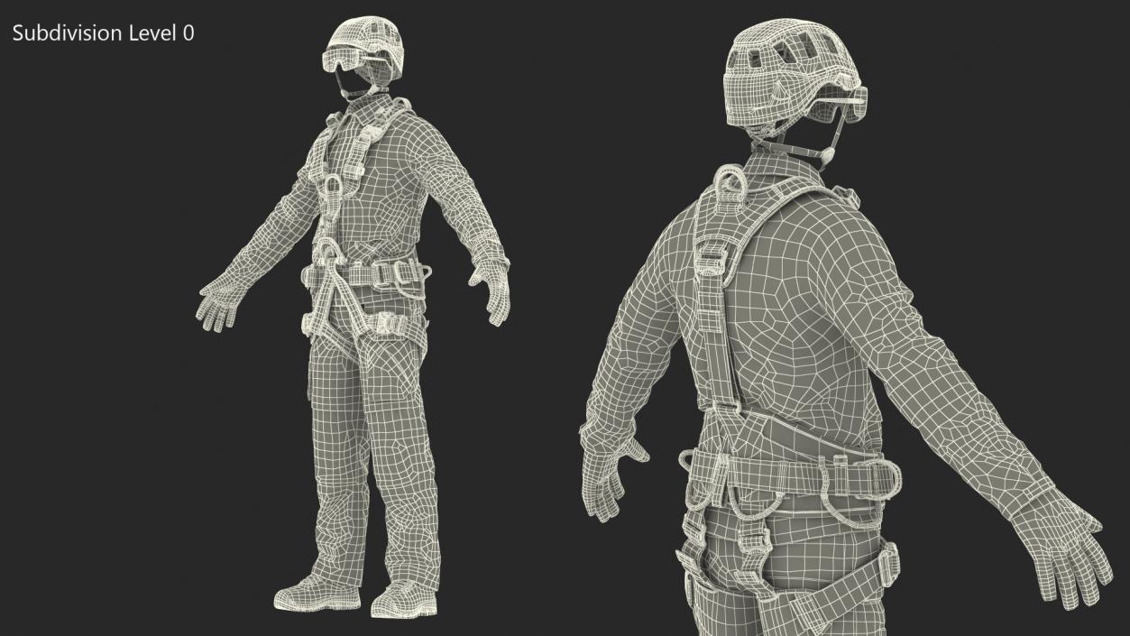 3D model Alpinist Worker Full Equipment